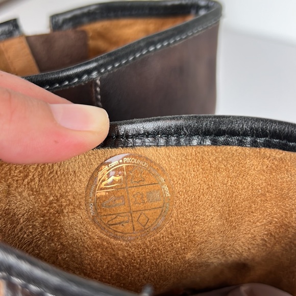 Pikolinos Brown Leather Moto Strap Heeled Boots Women’s Size 6 - Picture 12 of 13